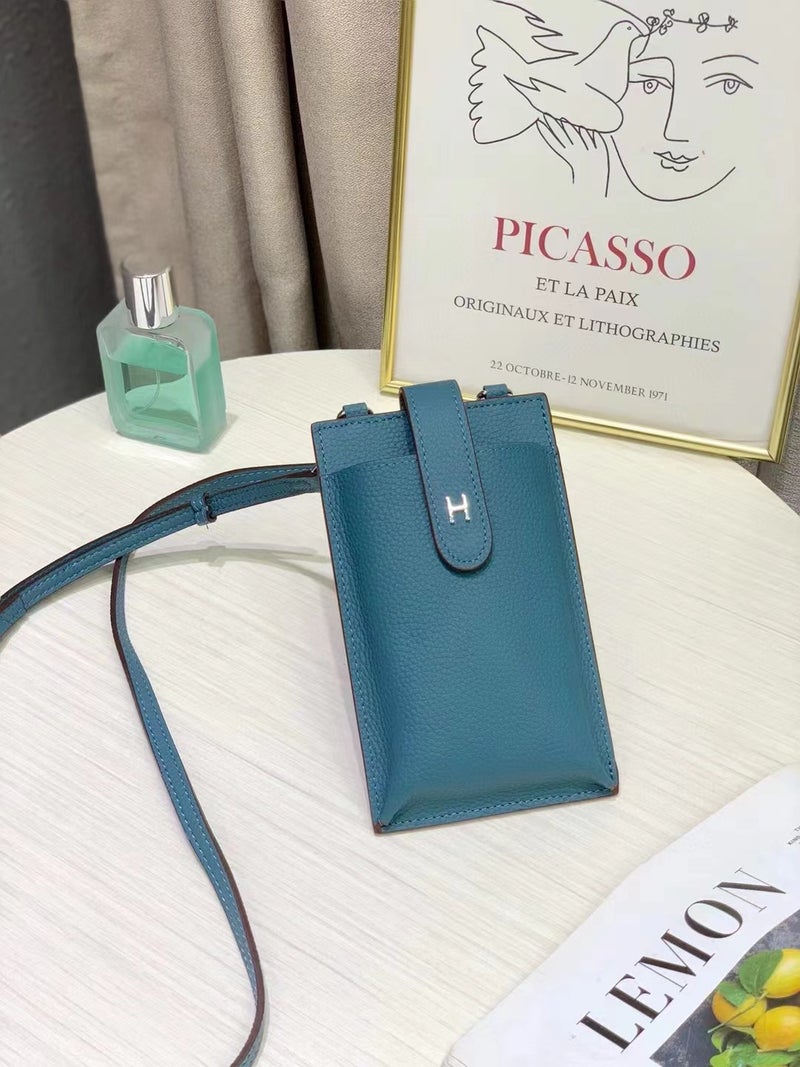 Top Layer Cowhide Mobile Phone Bag Fashionable Litchi Pattern Genuine Leather Women'S Small Bag Shoulder Crossbody Bag Mobile Phone Bag - Image 1
