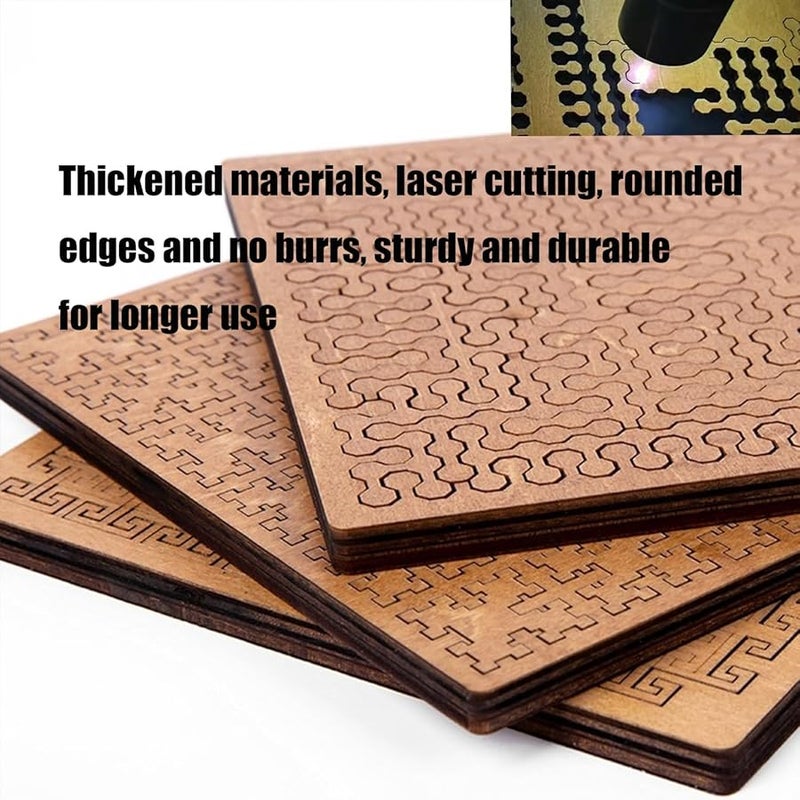 Type C Wooden Jigsaw Puzzle For Adults Mind Bending Irregular Fractal Tray Brain Training Game - Image 5