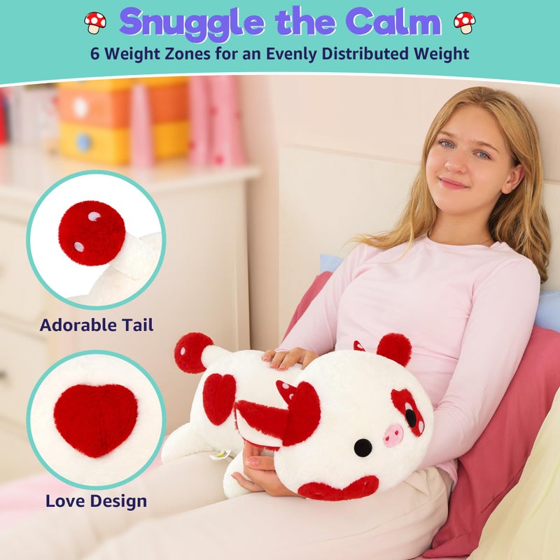 Onsoyours Original Weighted Mushroom Cow Stuffed Animals, 4.0 lbs Weighted Plush for Stress Relief - 20" Large Soft Cow Pillow Gifts for Kids & Adults - Image 3