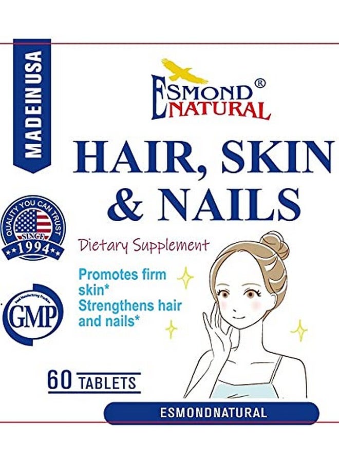 Esmond Natural - : Hair Skin & Nails (Promotes Firm Skin Strengthens Hair And Nails) Gmp Natural Product Assn Certified Made In Usa 60 Tablets - Image 1