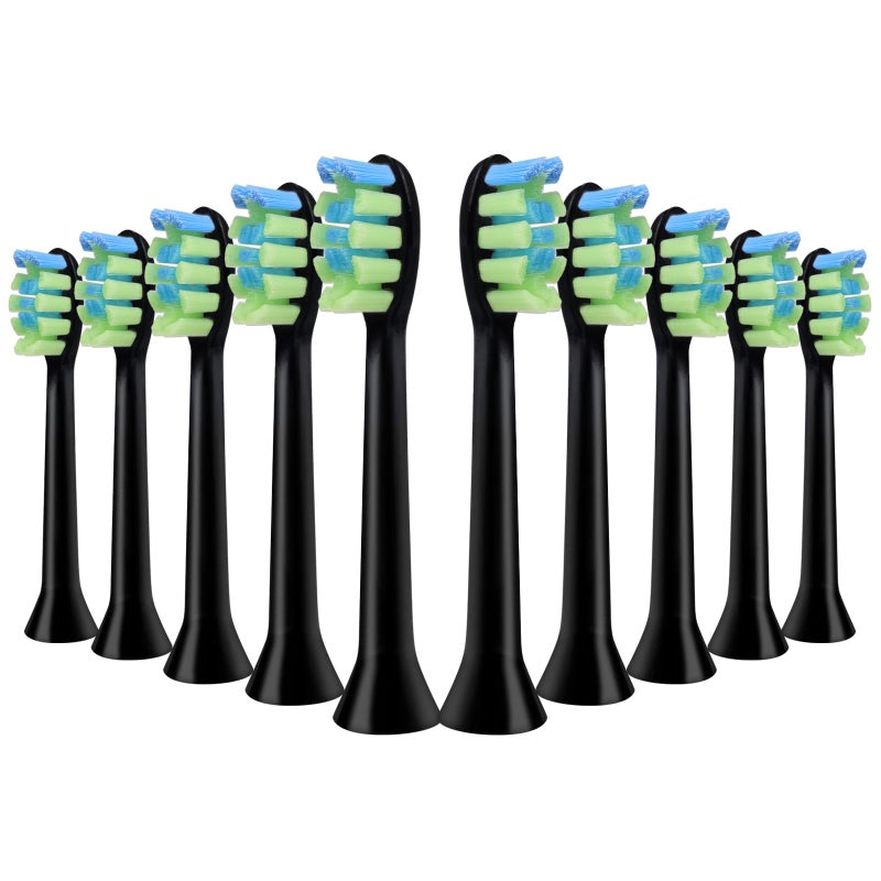 Toolsy 10 PCS Replacement Heads Compatible with 7am2m AM100/AM101/AM105/AM111 Electric Toothbrush, 10 Count (Black) - Image 1