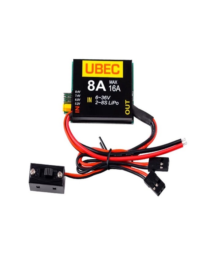 SoloGood مزود الطاقة المستقل SoloGood 2S-8S Lipo 6-36V UBEC-8A BEC 5.2V/6.0V/7.4V/8.4V مناسب لسيارات التحكم عن بعد والطائرات ذات الأجنحة الثابتة وأذرع الروبوت باللون الأسود - Image 1
