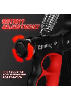 SYOSI Grip Strength Trainer, Adjustable Resistance 11-220 Ibs Forearm Exerciser, Five Fingers Grip Strength Trainer with Counter, Hand Grips Strengthener for Muscle Building and Injury Recover  - Image 4