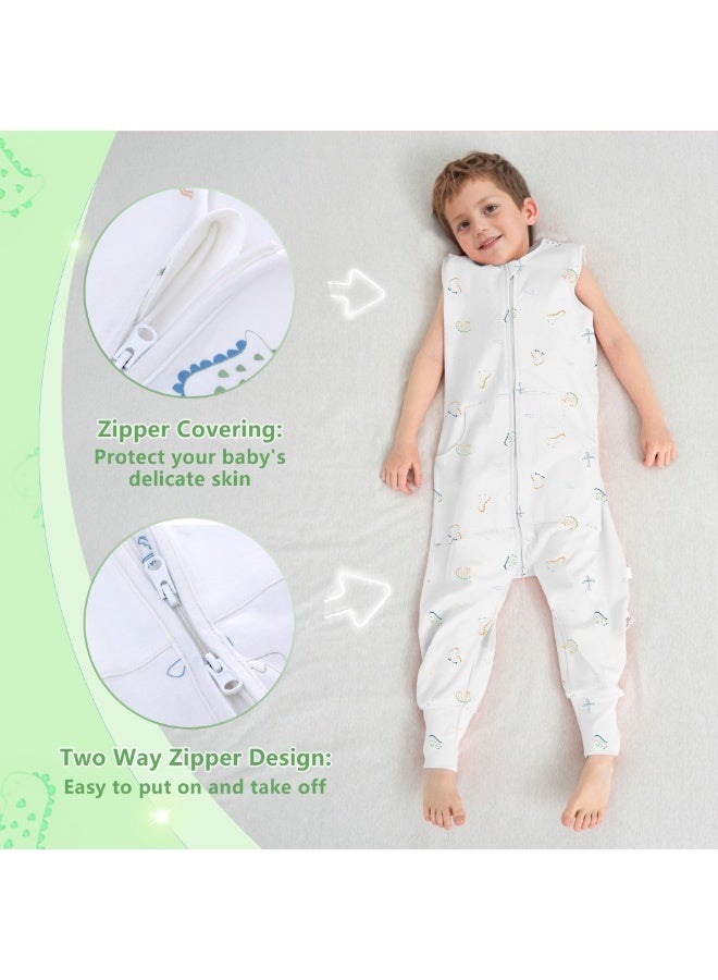 LEE AND TOWN 100% Cotton Cute Sleeveless Baby Sleeping Bag With Leg Kids Wearable blankets Sleeping Sack with Pocket  1-6Years - Image 4