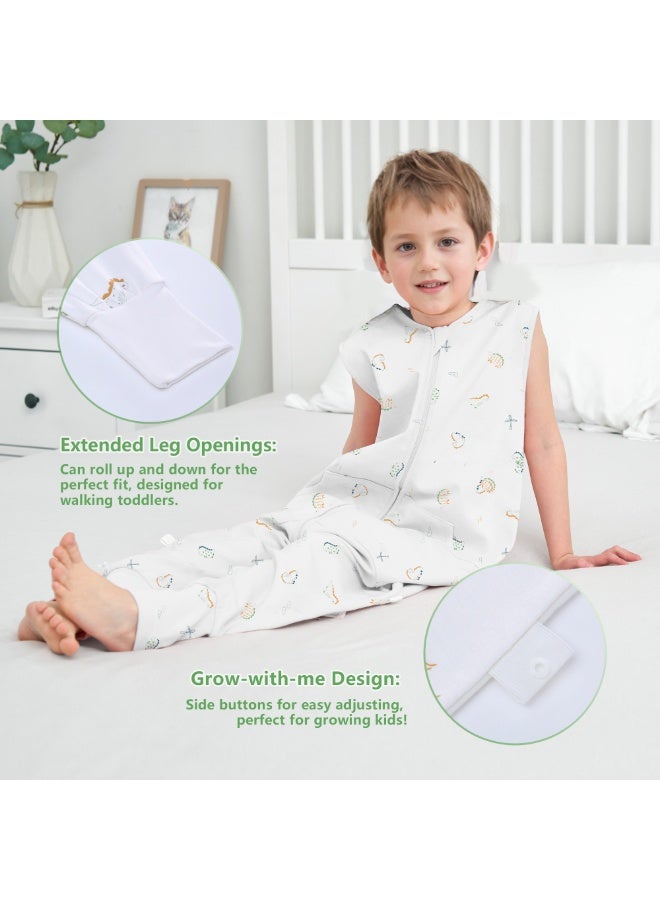 LEE AND TOWN 100% Cotton Cute Sleeveless Baby Sleeping Bag With Leg Kids Wearable blankets Sleeping Sack with Pocket  1-6Years - Image 5