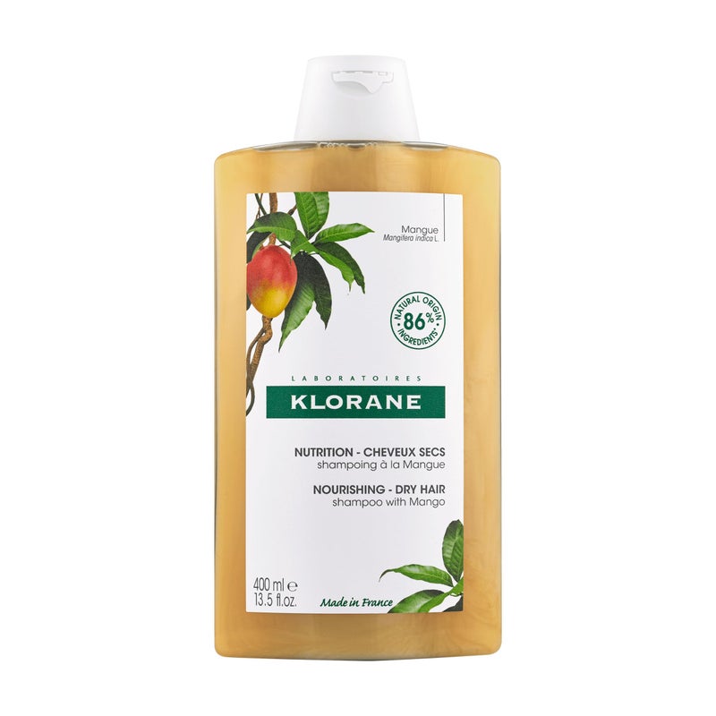Klorane Klorane Nourishing Shampoo with Mango Butter, Moisturize and Hydrate Dry Hair, Paraben, Silicone, SLS Free, 13.5 Fl Oz