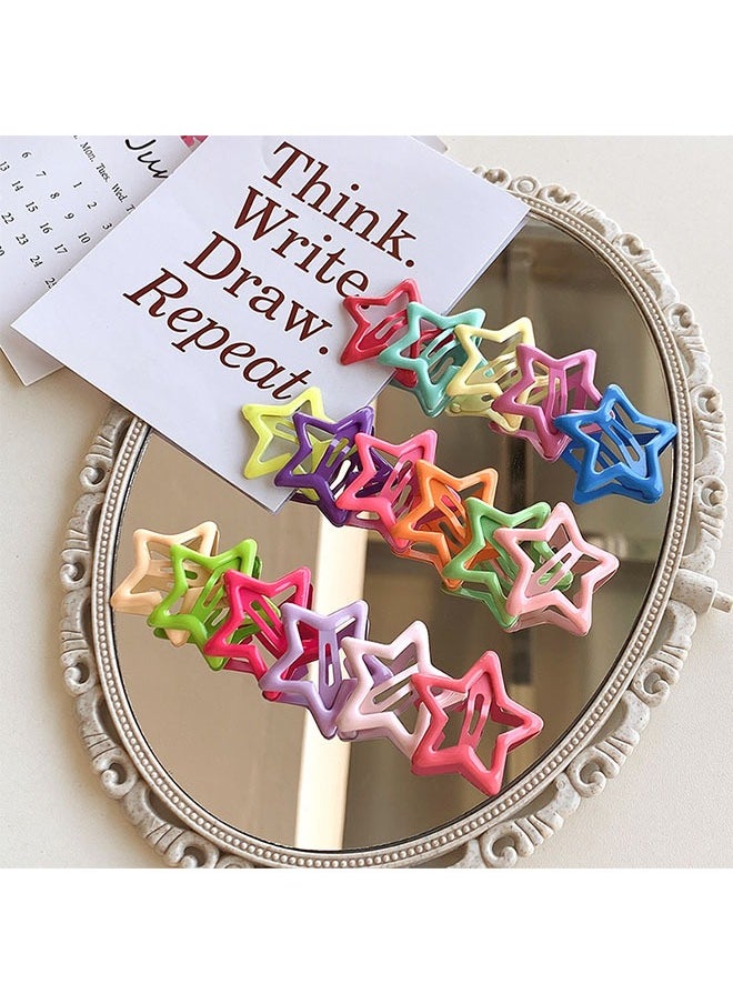 DAREU 23-Piece Star Hair Clips for Girls and Women, 1.65" Non-Slip Metal Snap Barrettes, Colorful Hair Accessories for Daily Wear and Special Occasions  - Image 3