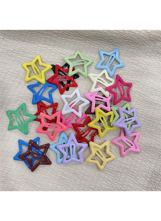 DAREU 23-Piece Star Hair Clips for Girls and Women, 1.65" Non-Slip Metal Snap Barrettes, Colorful Hair Accessories for Daily Wear and Special Occasions  - Image 4