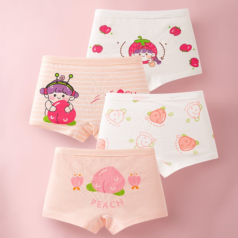 Girls Cotton Briefs Kids Underwear 8025 Peach Girl 