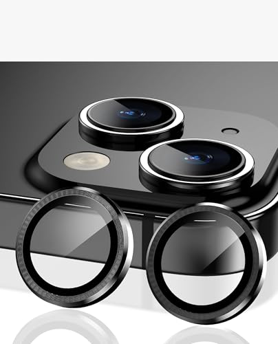 DailyObjects CERO Aluminium Camera Lens Protector for iphone 15 Plus|Tough HD Glass Protectors|Dust Proof|Water Resistant|Ultra Clear HD Image Quality|9H Hardness|3D ring|Shock Proof Alloy - Black - Image 1