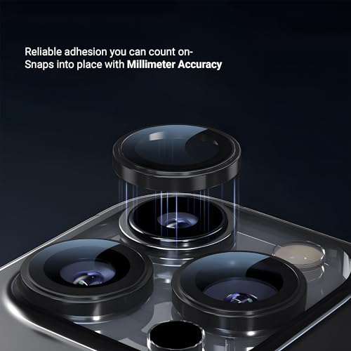 DailyObjects CERO Aluminium Camera Lens Protector for iphone 15 Plus|Tough HD Glass Protectors|Dust Proof|Water Resistant|Ultra Clear HD Image Quality|9H Hardness|3D ring|Shock Proof Alloy - Black - Image 5