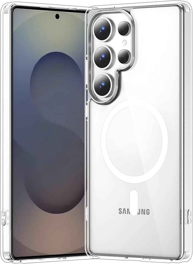 GOLDEN MASK Compatible With Samsung Galaxy S25 Ultra Magnetic Mag-Safe Case (Clear) 