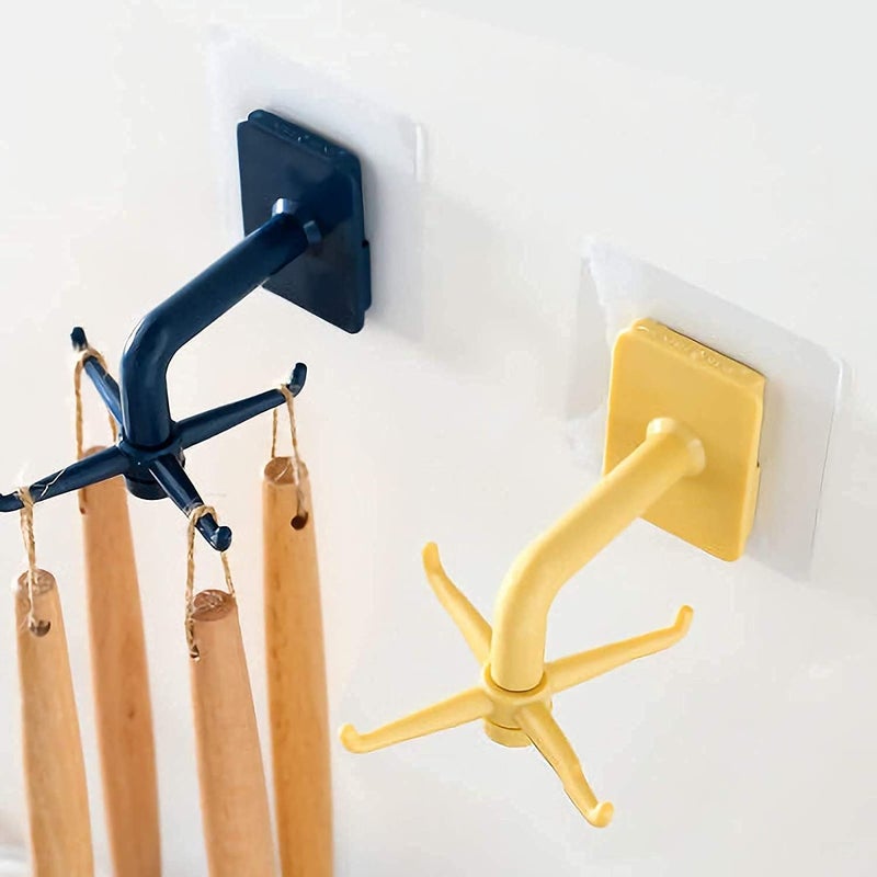 ADBERG ADBERG 1 Pc 360 Degrees Rotating Folding Hook SelfAdhesive 180 Degrees Vertical Flip Hook Waterproof Utility Hook for Home Bathroom Kitchen Office Towel Space Saving  - Image 1