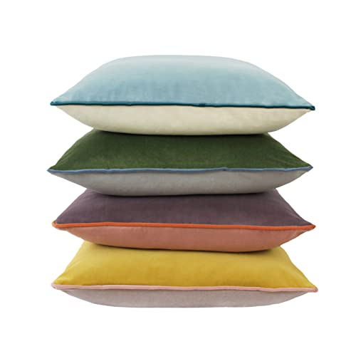 Btyrle Velvet Throw Pillow Covers 20x20 Inch Set of 4 Decorative Velour Pillowcases DoubleColored Cushion Covers for Sofa CouchColdEdge