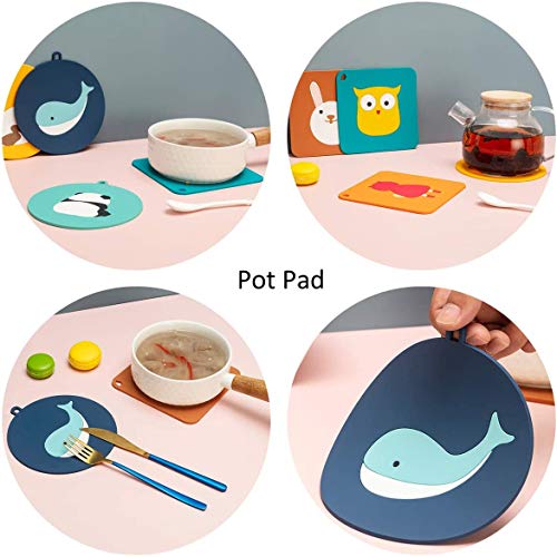 KPNG Silicone Coasters for Drinks Kids, Non-Slip Soft Silicone Material Table Coasters for Housewarming, Kitchen, Drink Coaster (Pack of 4, Mix (9 x 9 x 0.8 cm)(15 x 15 x 1.8)) - Image 4