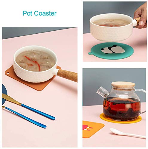 KPNG Silicone Coasters for Drinks Kids, Non-Slip Soft Silicone Material Table Coasters for Housewarming, Kitchen, Drink Coaster (Pack of 4, Mix (9 x 9 x 0.8 cm)(15 x 15 x 1.8)) - Image 5