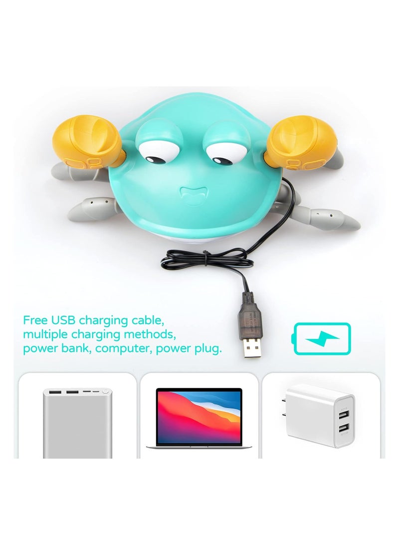Crawling Crab Baby Toy with Music and LED Light Up for Kids, Toddler Interactive Learning Toy with Automatically Avoid Obstacles, Build in Rechargeable Battery (Green)  - Image 3