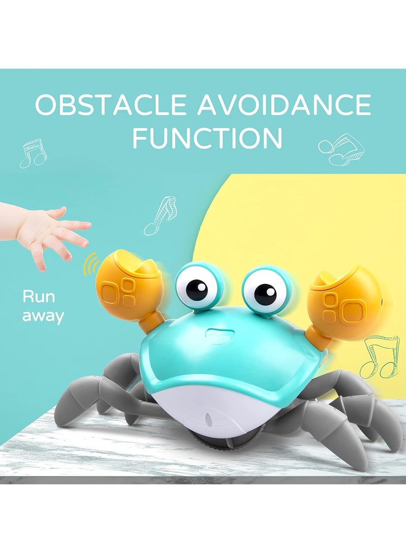 Crawling Crab Baby Toy with Music and LED Light Up for Kids, Toddler Interactive Learning Toy with Automatically Avoid Obstacles, Build in Rechargeable Battery (Green)  - Image 2