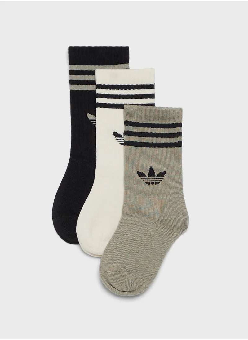 adidas Originals Kids 3 Pack Crew Socks