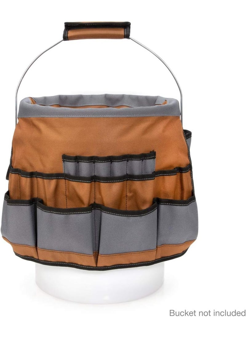 Dickies Dickies 35Pocket 5Gallon Bucket Organizer With Drill Holster Padded Handle and Tape Tether for Contractors and Painters  - Image 2