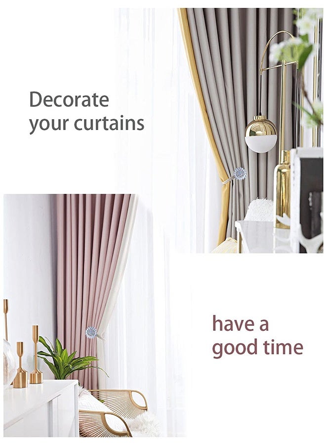 إم إكس إن قطعتان من مشابك الستائر المغناطيسية، ستائر زخرفية من الكريستال المغناطيسي، مشبك ستائر، سلك زنبركي مرن لتزيين المنزل والمكتب - Image 3