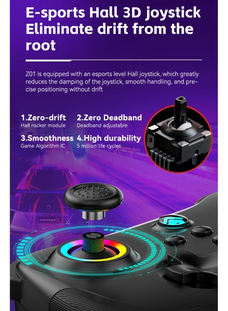 Mobile Gaming Controller for iPad/iPhone/Tablet, Cloud Controller Remote Joystick for iOS/Android, Wireless Switch Controller with Macro Buttons/Hall-Rocker/Hall-Trigger/Dual Vibration (Green) - Image 3