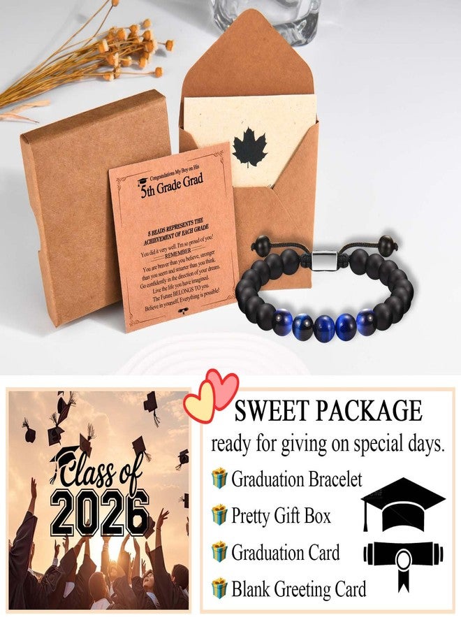 FIEEFX 5th Grade Graduation Gifts for Boys Class of 2026 Fifth Grade Elementary School Graduation Beaded Bracelets Jewelry Gifts with Graduation Card for Boys Him Son Grandson Nephew Friends - Image 5