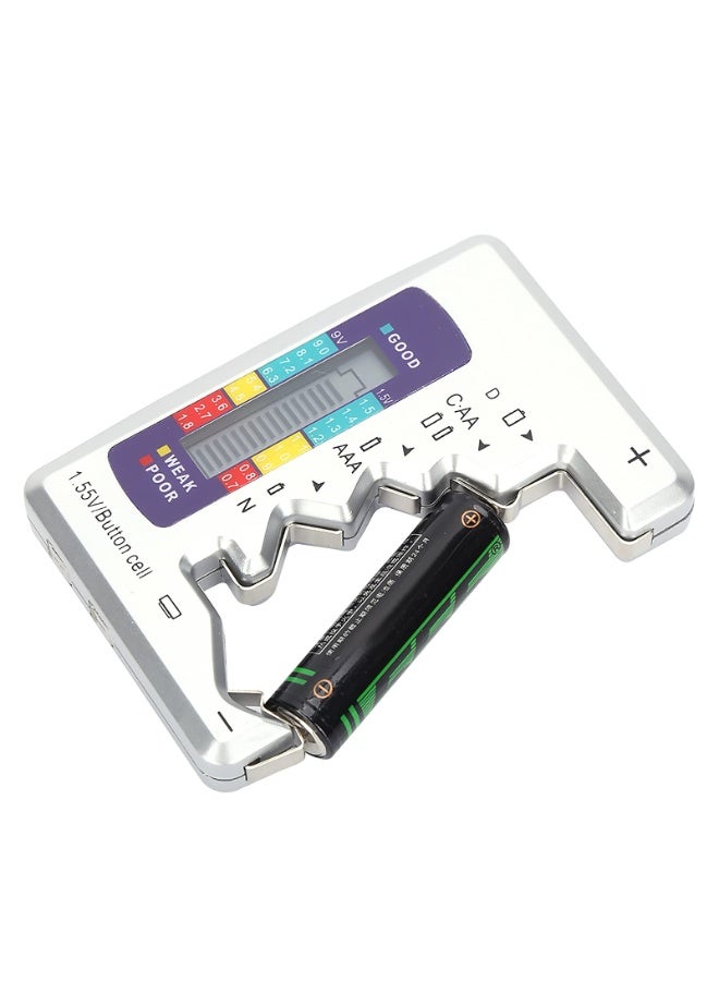 جهاز اختبار بطاريات رقمي لجميع الأنواع AA AAA C D N 9V 1.5V والبطاريات القابلة للشحن - مقاس 9×6 سم لقياس مستوى الشحن - Image 5