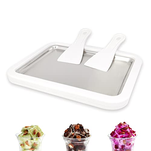 climafusion Instant Ice Cream Maker, Rolled Ice Cream Maker, Frozen Yoghurt Plate Instant Gelato Pan/Roll, Homemade DIY for Fun Parent-Child Activities Families White - Image 1