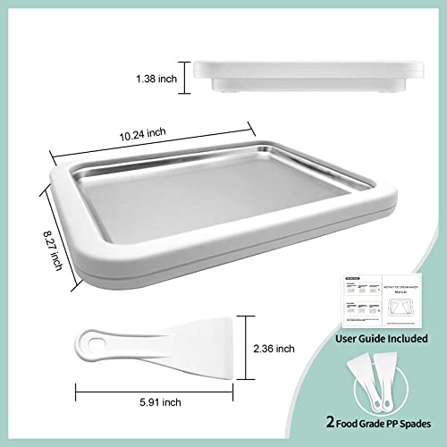 climafusion Instant Ice Cream Maker, Rolled Ice Cream Maker, Frozen Yoghurt Plate Instant Gelato Pan/Roll, Homemade DIY for Fun Parent-Child Activities Families White - Image 2