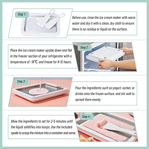 climafusion Instant Ice Cream Maker, Rolled Ice Cream Maker, Frozen Yoghurt Plate Instant Gelato Pan/Roll, Homemade DIY for Fun Parent-Child Activities Families White - Image 5