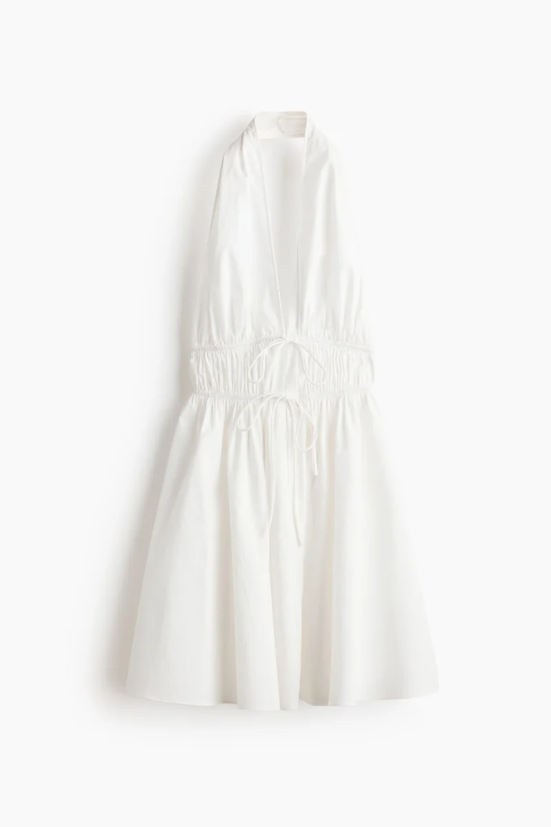 H&M Drawstring-detail halterneck dress
