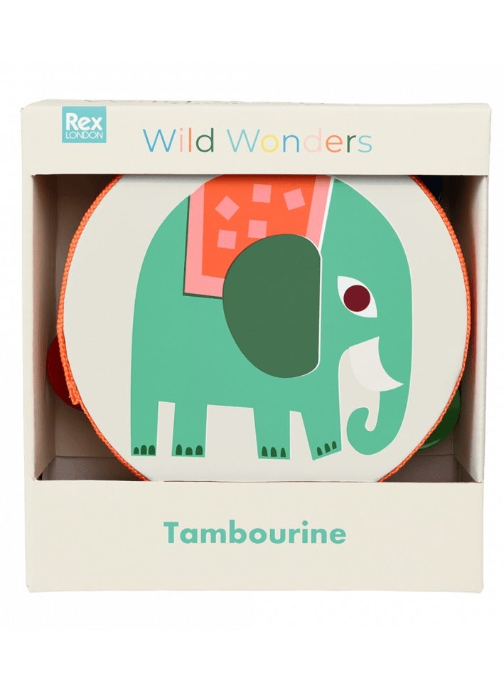 Rex London Tambourine | Wild Wonders – Colorful Animal-Themed Musical Instrument for Kids | Safe Wooden Tambourine with Metal Jingles | Fun Rhythm Toy for Toddlers & Preschoolers - Image 4