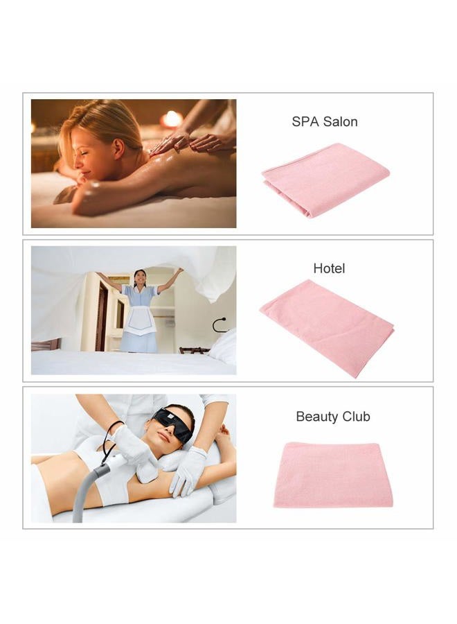 Semme Beauty Massage Bed Sheets, Salon Massage SPA Couch Soft Cotton Bed Cover Protector with Face Breath Hole (Pink) - Image 4