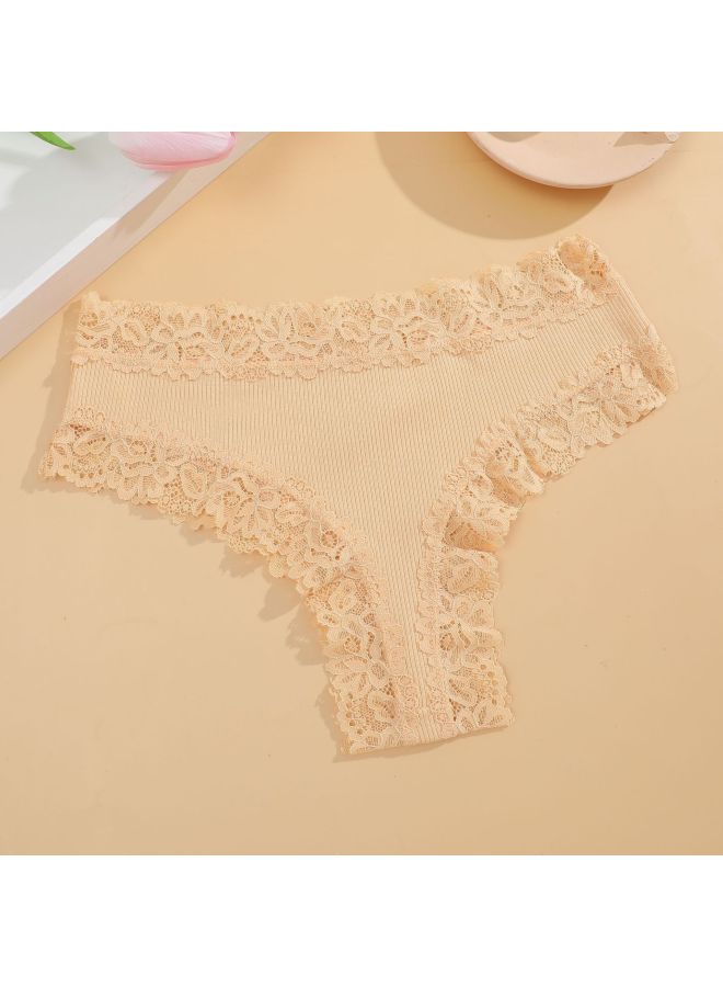 New Women's Underwear Cotton Crotch Briefs Comfortable And Low-waist Ribbed Cotton Briefs