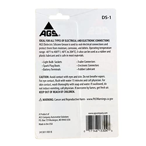 AGS Company Automotive Solutions Dielectric Silicone Grease, 1.25 oz, Seal and Protect Electrical Connections, Safe on Rubber and Plastic, Light Bulb Sockets, Spark Plug Boots and Battery Terminals - Image 2