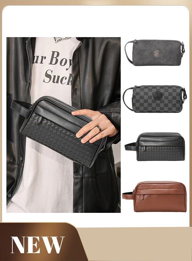 كان واي حقيبة يد رجالية منسوجة يدويًا عالية الجودة خفيفة الوزن للتنقل الأفقي للرجال - Image 1