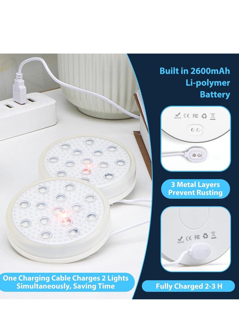 أضواء LED قابلة للغمر، أضواء حمام سباحة مضادة للماء IP68 مع كوب شفط، جهاز التحكم عن بعد، 16 لونًا متغيرًا، أضواء تحت الماء قابلة للشحن لحمام السباحة، حوض الاستحمام الساخن، حوض السمك، بركة، حفلة، مزهرية، مجموعتان