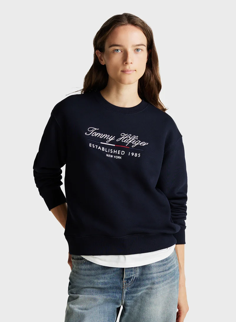 TOMMY HILFIGER Crew Neck Logo Sweatshirt