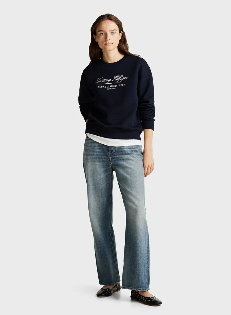TOMMY HILFIGER Crew Neck Logo Sweatshirt