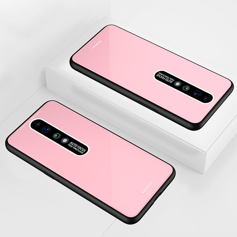 Generic (Unbranded) For OPPO RENO Z Simple Solid Color Acrylic Backboard + TPU Soft Edge Anti-scratch Anti-fall Protective Back Case black - Image 3