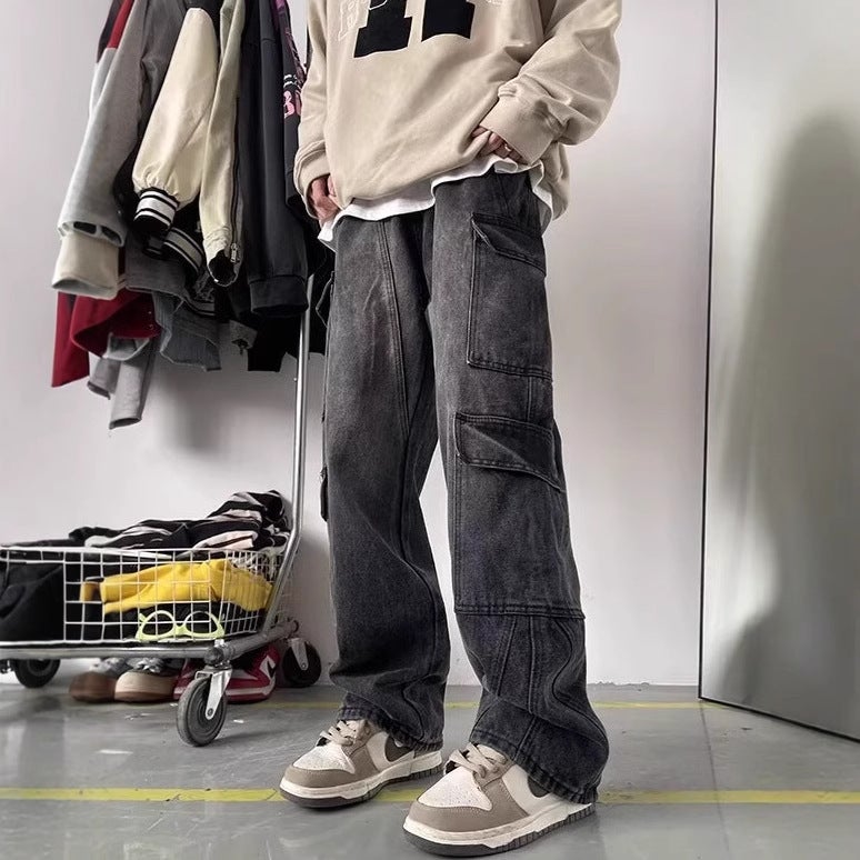 Unisex Classic Denim Jeans Loose Fit Daily Outdoor Wear - Image 4