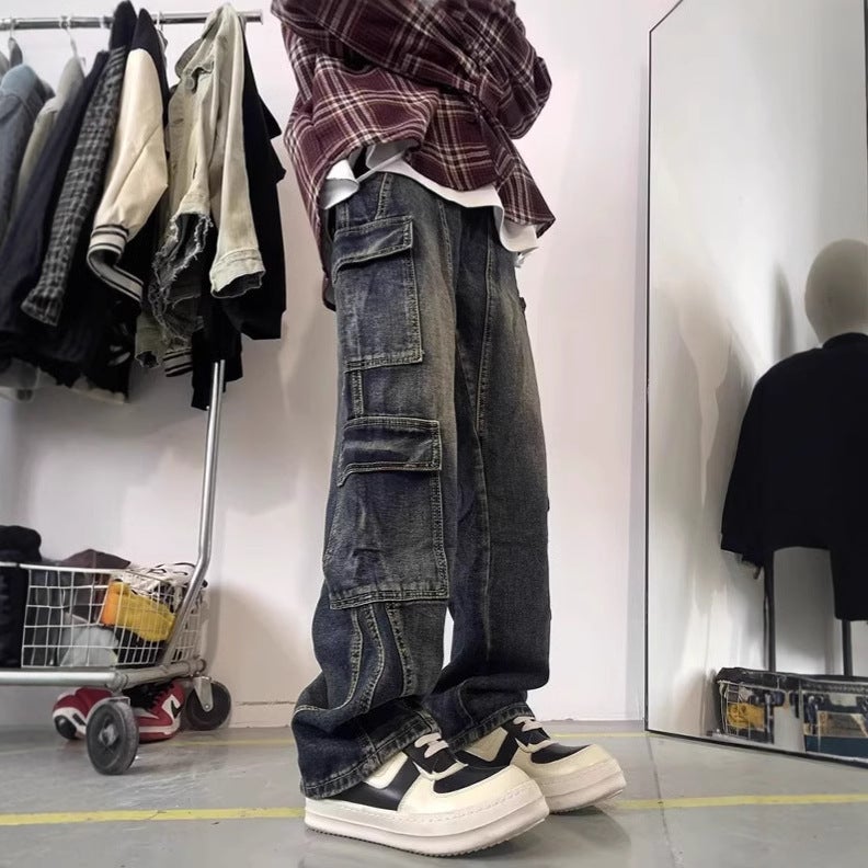 Unisex Classic Denim Jeans Loose Fit Daily Outdoor Wear - Image 2