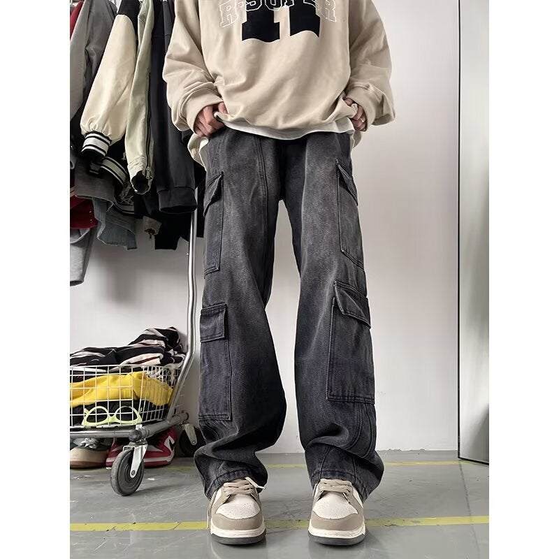 Unisex Classic Denim Jeans Loose Fit Daily Outdoor Wear - Image 1