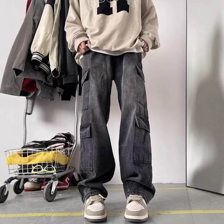 Unisex Classic Denim Jeans Loose Fit Daily Outdoor Wear - Image 3