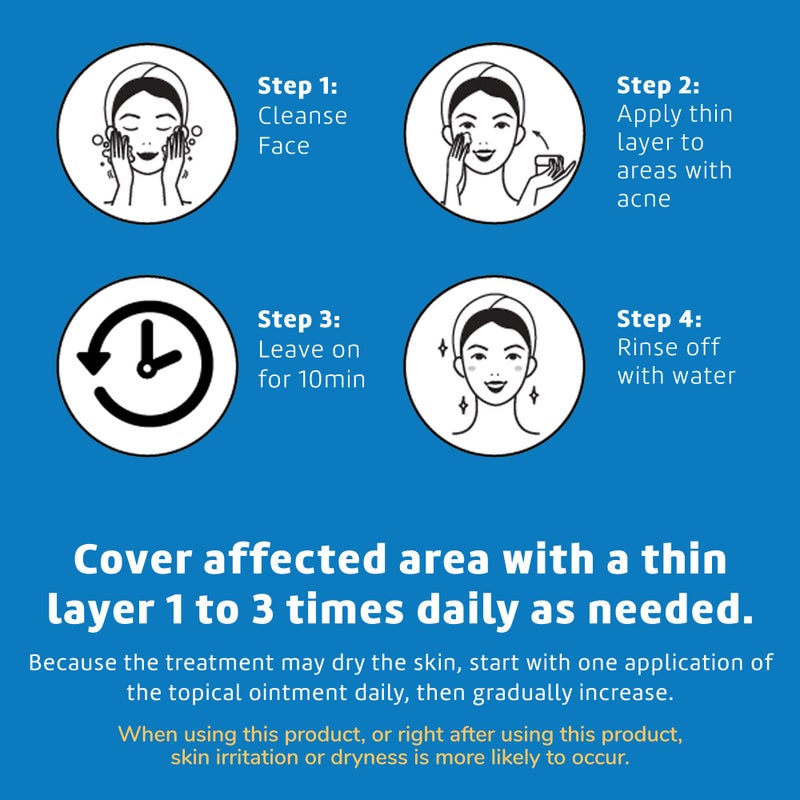 De La Cruz 10% Sulfur Ointment - Cystic Acne Treatment for Face and Body - Daily 10 Min Spot Treatment Mask Safe and Effective Game Changing Hormonal Acne Treatment that Clears Up Pimples 2.6oz 2 Pack - Image 5