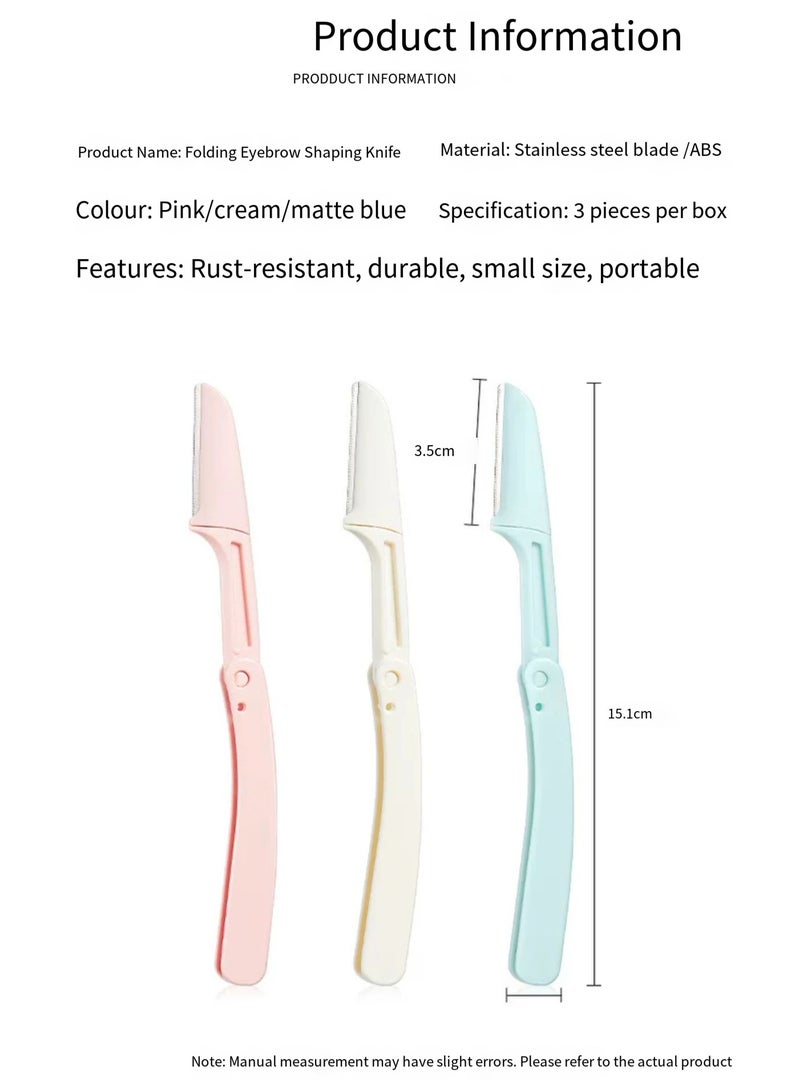 Mkyong Prfooy 3Pcs Eyebrow Razor Ladies Razor For Facial And Body Hair Trimmer Safety - Image 2