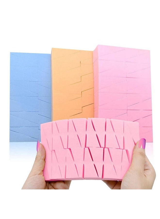 Dolovemk 72 Pcs/Pack Makeup Wedgesmakeup Sponge Blender Smooth Foundation Sponge Powder Puffcosmetic Wedges (Pink Blue Or)  - Image 1