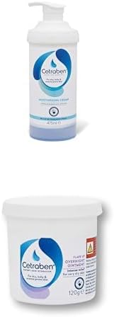 Cetraben Body Cream Moisturiser 1 x 475ml Cetraben Ointment For Dry Sensitive and Eczema Prone Skin Dermatological Cream For Dry Skin Relieves Dry Itchy Skin Prevents FlareUps 1 x 120g