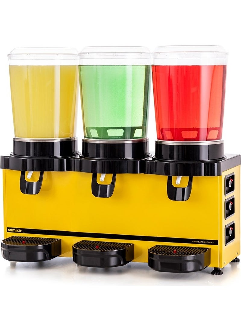 Eurofaz Samixir Triple Panoramic Analog 30 Lt Refrigerated Beverage Machine MMM30-AY  - Image 1